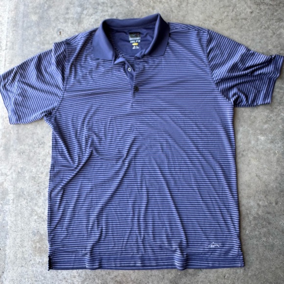 Greg Norman Collection Blue Striped Polo Shirt - Picture 1 of 3